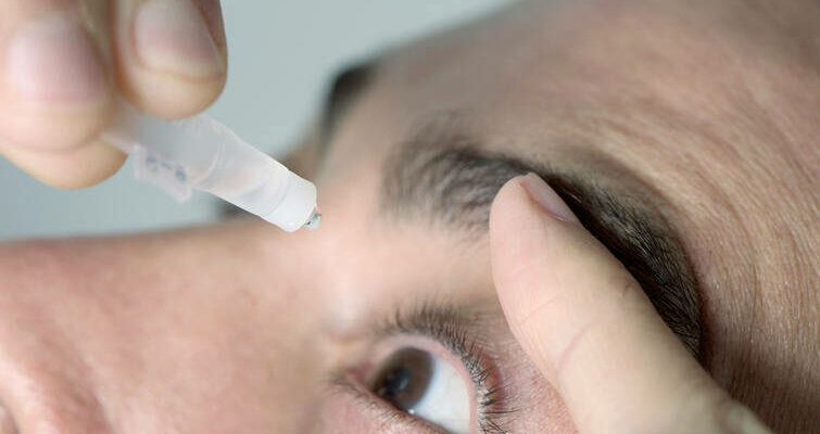 Applying Eye Drops To Dry Eyes